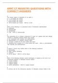 ARRT CT REGISTRY QUESTIONS WITH CORRECT ANSWERS&period;