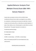 Applied Behavior Analysis Final  &lpar;Multiple Choice&rpar; Exam Q&A 100&percnt;  Solved &vert; Rated A&plus;