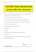 ANT 2100 - Exam 3 Questions and Answers 100&percnt; Pass &vert; Reviewed