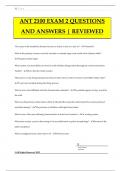 ANT 2100 EXAM 2 QUESTIONS AND ANSWERS &vert; REVIEWED