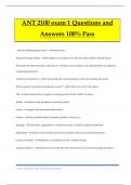 ANT 2100 exam 1 Questions and Answers 100&percnt; Pass