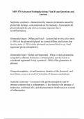 MSN 570 Advanced Pathophysiology Final Exam Questions and Answers