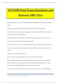 ANT2100 Final Exam Questions and Answers 100&percnt; Pass
