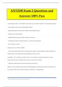 ANT2100 Exam 2 Questions and Answers 100&percnt; Pass