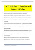 ANT 2100 Quiz &num;1 Questions and Answers 100&percnt; Pass