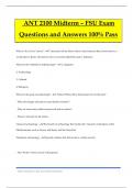 ANT 2100 Midterm &ndash; FSU Exam Questions and Answers 100&percnt; Pass