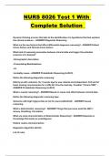 NURS 8026 Test 1 With Complete Solution 
