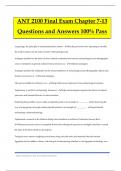ANT 2100 Final Exam Chapter 7-13 Questions and Answers 100&percnt; Pass