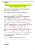 PSFA Final Exam Study Questions and Answers Graded A 2025