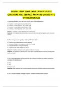 DENTAL LAWS FINAL EXAM UPDATE LATEST QUESTIONS AND VERIFIED ANSWERS GRADED A&plus; &vert; WITH RATIONALES
