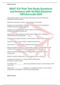 BKAT ICU Post Test Study Questions and Answers with Verified Solutions 100&percnt;Accurate 2025