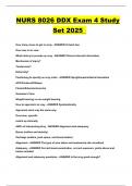 NURS 8026 DDX Exam 4 Study Set 2025 