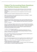 Federal Tax Accounting Exam Questions And Verified Answers &lpar;Graded A&rpar;