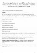 TEST BANK for Psychotherapy for the Advanced Practice Psychiatric Nurse 2nd Edition by Kathleen Wheeler Questions And Answers Graded A&plus;