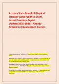  Arizona State Board of Physical Therapy Jurisprudence Exam&comma; Latest Premium Expert Update&lpar;2025-2026&rpar;&vert;Already Graded A&plus;&vert;Guaranteed Success