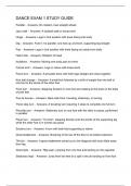 DANCE EXAM 1 STUDY GUIDE