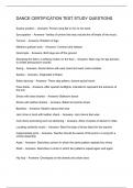 DANCE CERTIFICATION TEST STUDY QUESTIONS