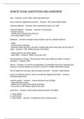 DANCE EXAM QUESTIONS AND ANSWERS