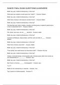 DANCE FINAL EXAM QUESTIONS & ANSWERS