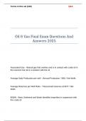Oil & Gas Final Exam Questions And Answers 2025