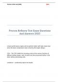 Process Refinery Test Exam Questions And Answers 2025