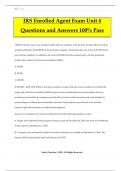 IRS Enrolled Agent Exam Unit 4 Questions and Answers 100&percnt; Pass