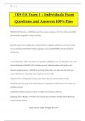 IRS EA Exam 1 &ndash; Individuals Exam Questions and Answers 100&percnt; Pass