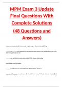 MPM Exam 3 Update Final Questions With Complete Solutions &lpar;480 Questions and Answers&rpar;