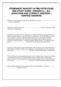 PERMANENT MAKEUP VA PMU DPOR EXAM AND STUDY GUIDE &vert; GRADED A&plus; &vert; ALL QUESTIONS AND CORRECT ANSWERS &vert; VERIFIED ANSWERS