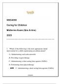 NSG4056 Caring for Children &lpar;SU&rpar; Midterms Exam Qns & And 2025