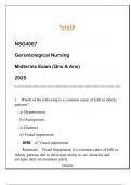 NSG4067 Gerontological Nursing &lpar;SU&rpar; Midterms Exam Qns & And 2025&period;