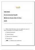 HSC3002 Environmental Health &lpar;SU&rpar; Midterms Exam Qns & And 2025