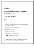 IS-100&period;C &lpar;Introduction to Incident Command System ICS 100&rpar; Final Test Review 2025IS-100&period;C &lpar;Introduction to Incident Command System ICS 100&rpar; Final Test Review 2025