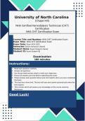NHA Certified Hemodialysis Technician &lpar;CHT&rpar; Certification 2025-2026 NHA CHT Certification Dialysis Technician Exam Review Questions and Answers &vert; 100&percnt; Pass Guaranteed &vert; Graded A&plus; &vert;
