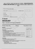 AQA A LEVEL &lpar;7192&sol;1&rpar; SOCIOLOGY PAPER 1&colon; EDUCATION WITH THEORY AND METHODS QUESTION PAPER&plus;MARK SCHEME MAY 2024