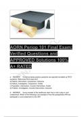 AORN Periop 101 Final Exam&colon; Verified Questions and APPROVED Solutions 100&percnt; A&plus; RATED