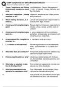 CCEP COMPLIANCE AND ETHICS PROFESSIONAL EXAM QUESTIONS AND CORRECT DETAILED ANSWERS