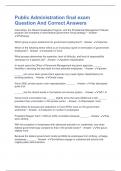 Public Administration final exam Question And Correct Answers