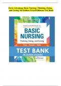 Test Bank for Davis Advantage Basic Nursing&colon; Thinking&comma; Doing&comma; and Caring 3rd Edition By Leslie S&period; Treas&semi; ISBN&colon; 9781719642071 Chapter 1-41&vert; Complete Guide A&plus; &period;