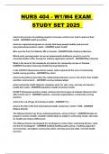 NURS 404 - W1&sol;W4 EXAM STUDY SET 2025 