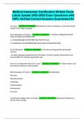 Medical Interpreter Certification Written Exam Latest Update 2025-2026 Exam Questions with 100&percnt; Verified Correct Answers Guaranteed A&plus;