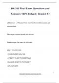 BA 300 Final Exam Questions and  Answers 100&percnt; Solved &vert; Graded A&plus;