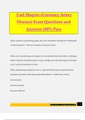 Carl Shapiro &lpar;Coronary Artery Disease&rpar; Exam Questions and Answers 100&percnt; Pass