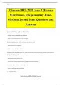 Clemson BIOL 2220 Exam 2 &lpar;Tissues&comma; Membranes&comma; Integumentary&comma; Bone&comma; Skeleton&comma; Joints&rpar; Exam Questions and Answers