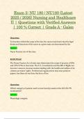 Exam 2&colon; NU 180 &sol; NU180 &lpar;Latest 2025 &sol; 2026&rpar; Nursing and Healthcare II &vert; Questions with Verified Answers &vert; 100 &percnt; Correct &vert; Grade A - Galen