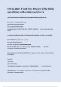 HR BLOCK Final Test Review &lpar;ITC 2025&rpar; questions with correct answers&period;