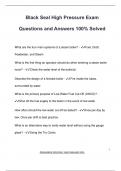 Black Seal High Pressure Exam  Questions and Answers 100&percnt; Solved