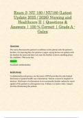 Exam 2&colon; NU 180 &sol; NU180 &lpar;Latest Update 2025 &sol; 2026&rpar; Nursing and Healthcare II &vert; Questions & Answers &vert; 100 &percnt; Correct &vert; Grade A - Galen