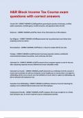 H&R Block Income Tax Course exam questions with correct answers&period;