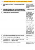 NFHS Wrestling Exam Questions with Verified Answers